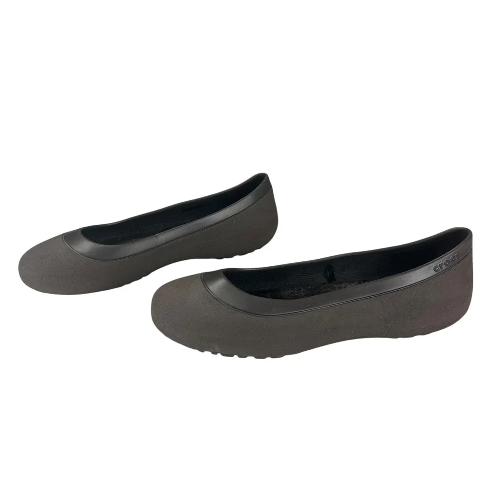 Crocs Olivia II Faux Fur Insole Ballet Flats Brown‎ Womens 8 Comfortable Shoes
